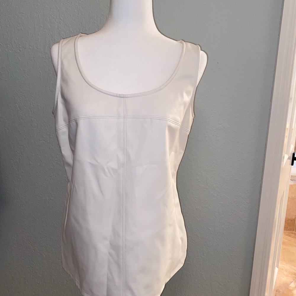Banana Republic White Pleather Tank Top